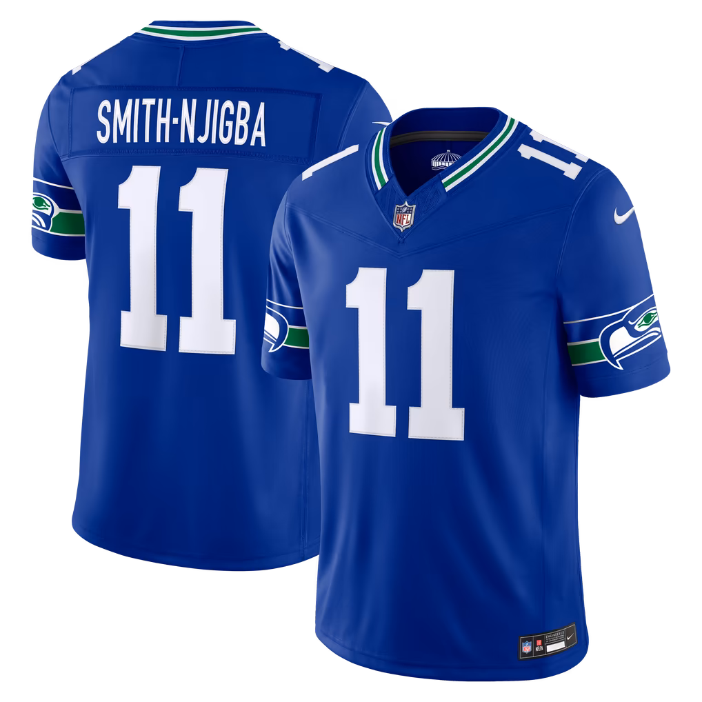 Men's Seattle Seahawks Jaxon Smith-Njigba Nike Royal Alternate Vapor F.U.S.E. Stitched Limited Jersey - Ujersey