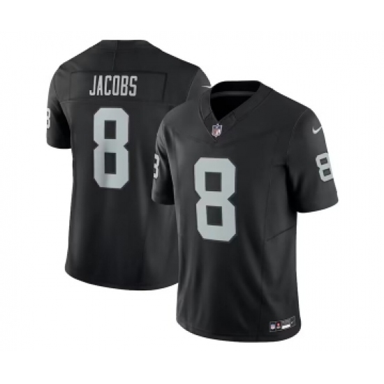 Men's Nike Las Vegas Raiders #8 Josh Jacobs Black 2023 F.U.S.E. Vapor Untouchable Stitched Football Jersey - Ujersey