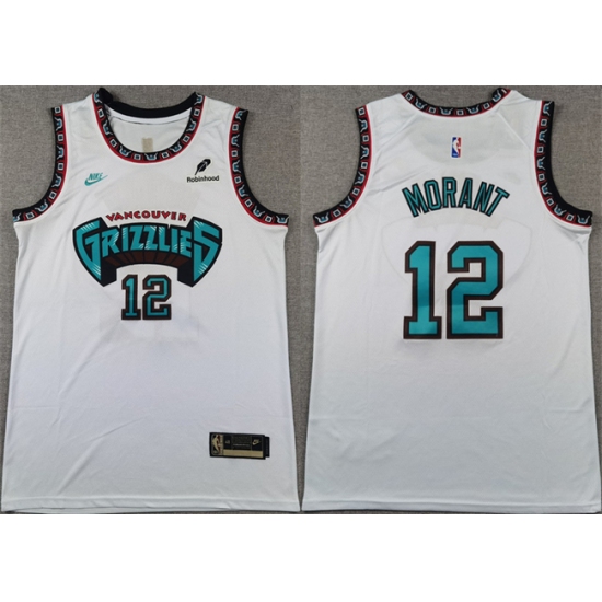 Men's Memphis Grizzlies #12 Ja Morant White Stitched Basketball Jersey - Ujersey