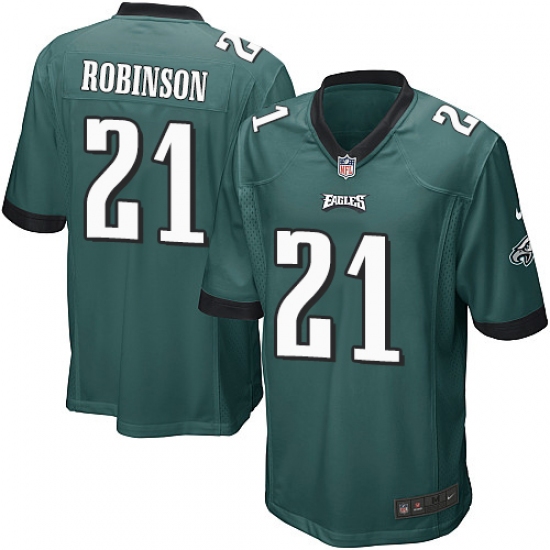 Men's Nike Philadelphia Eagles #21 Patrick Robinson Game Midnight Green Team Color NFL Jersey