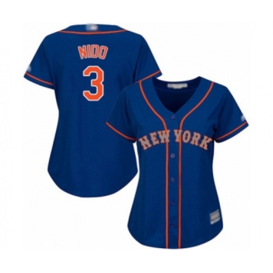 Women's New York Mets #3 Tomas Nido Authentic Royal Blue Alternate Road Cool Base Baseball Player Jersey - Ujersey