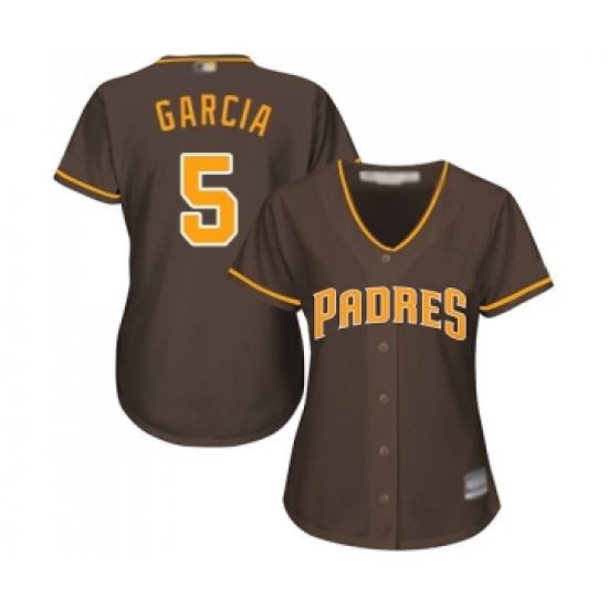 Women's San Diego Padres #5 Greg Garcia Replica Brown Alternate Cool Base Baseball Jersey - Ujersey
