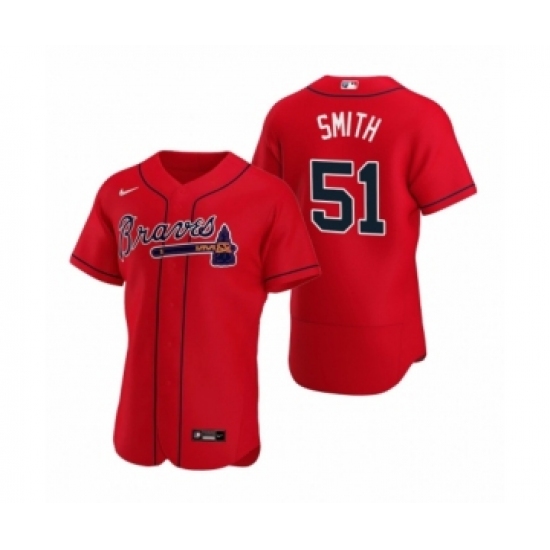 Men's Atlanta Braves #51 Will Smith Nike Red Authentic 2020 Alternate Jersey - Ujersey