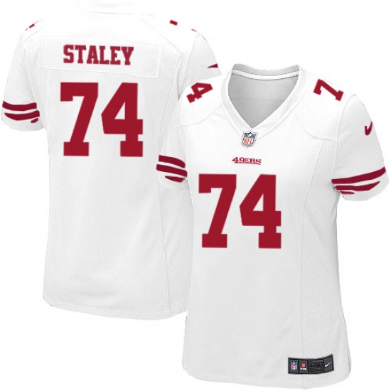 Women's Nike San Francisco 49ers #74 Joe Staley Game White NFL Jersey - Ujersey