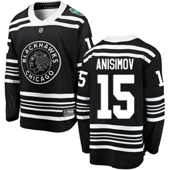Men's Chicago Blackhawks #15 Artem Anisimov Black 2019 Winter Classic Fanatics Branded Breakaway NHL Jersey - Ujersey