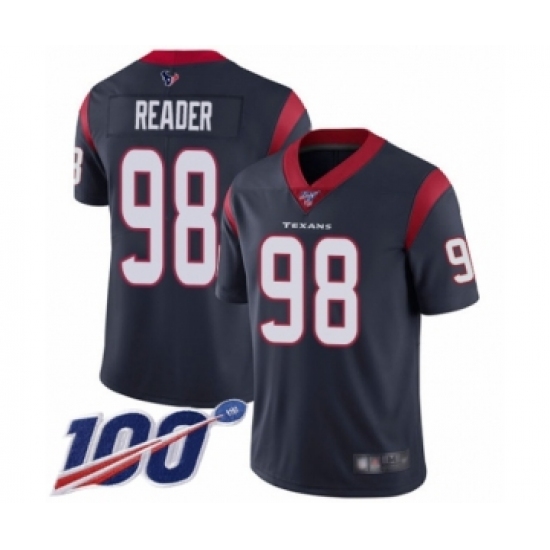 Men's Houston Texans #98 D.J. Reader Navy Blue Team Color Vapor Untouchable Limited Player 100th Season Football Jersey - Ujersey