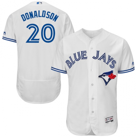 Men's Majestic Toronto Blue Jays #20 Josh Donaldson White Home Flex Base Authentic Collection MLB Jersey - Ujersey