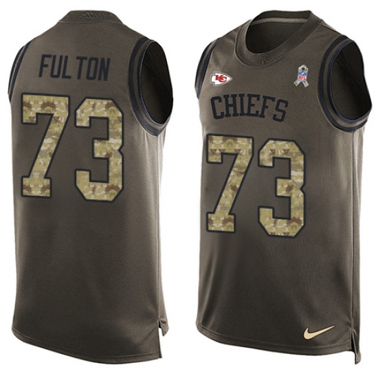 Men's Nike Kansas City Chiefs #73 Zach Fulton Limited Green Salute to Service Tank Top NFL Jersey - Ujersey