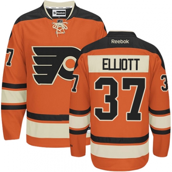 Men's Reebok Philadelphia Flyers #37 Brian Elliott Premier Orange New Third NHL Jersey - Ujersey