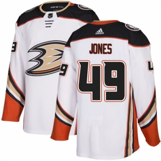 Youth Adidas Anaheim Ducks #49 Max Jones Authentic White Away NHL Jersey - Ujersey