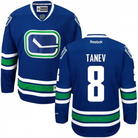 Men's Reebok Vancouver Canucks #8 Christopher Tanev Authentic Royal Blue Third NHL Jersey - Ujersey