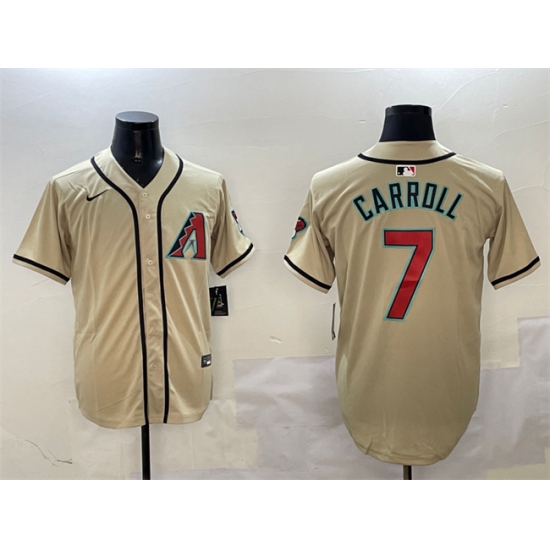 Men's Arizona Diamondbacks #7 Corbin Carroll Gold Limited Stitched Baseball Jersey - Ujersey