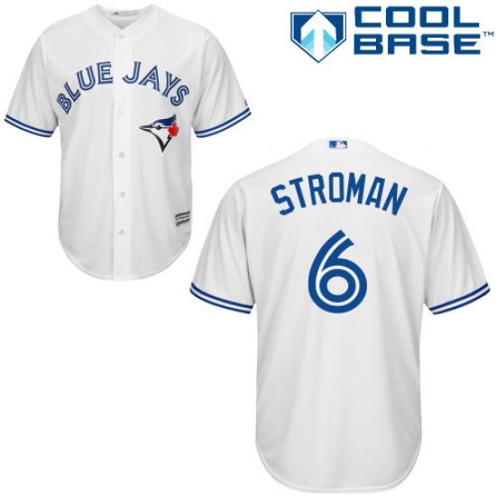 Men's Majestic Toronto Blue Jays #6 Marcus Stroman Replica White Home MLB Jersey - Ujersey