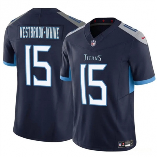 Men's Tennessee Titans #15 Nick Westbrook-Ikhine Navy 2024 F.U.S.E. Vapor Limited Football Stitched Jersey - Ujersey