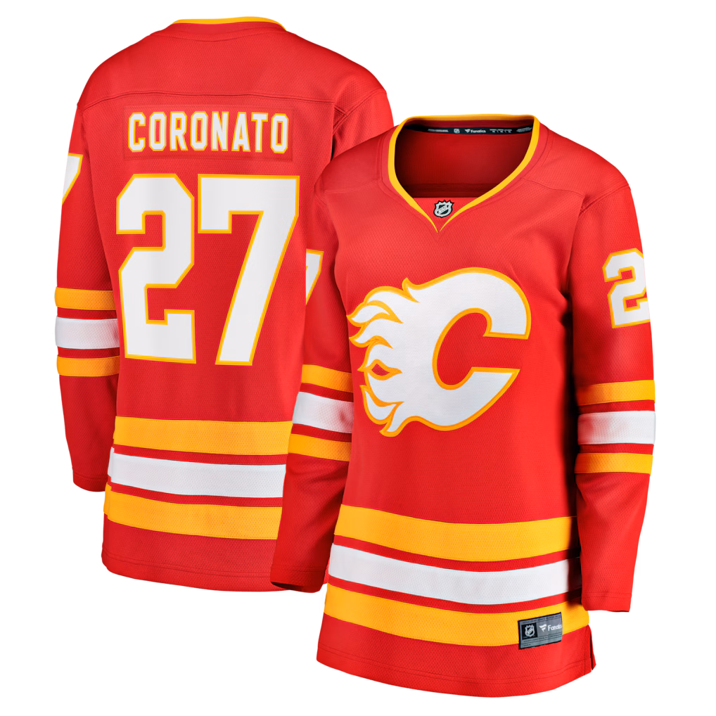 Women's Calgary Flames Matt Coronato Fanatics Red Home Breakaway Jersey