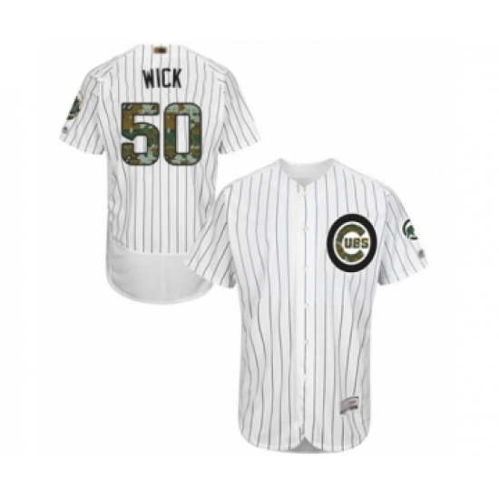 Men's Chicago Cubs #50 Rowan Wick Authentic White 2016 Memorial Day Fashion Flex Base Baseball Player Jersey - Ujersey