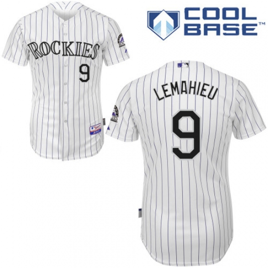 Men's Majestic Colorado Rockies #9 DJ LeMahieu Replica White Home Cool Base MLB Jersey - Ujersey
