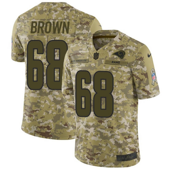 Youth Nike Los Angeles Rams #68 Jamon Brown Limited Camo 2018 Salute to Service NFL Jersey - Ujersey