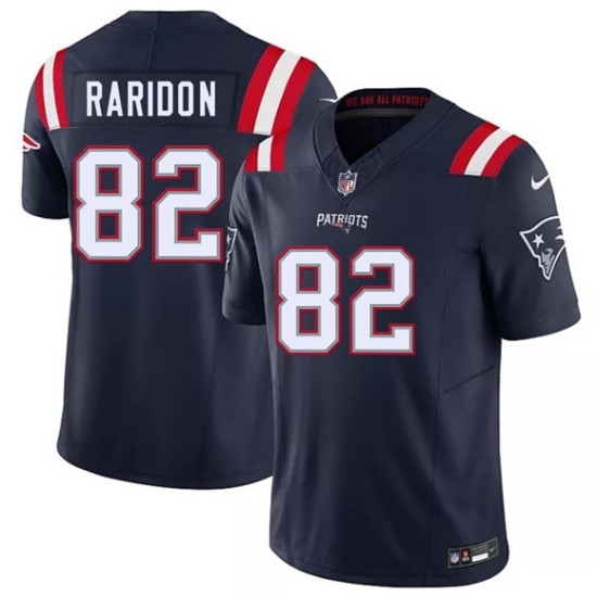 Men's New England Patriots #82 Eli Raridon Navy 2026 Draft F.U.S.E. Vapor Limited Football Stitched Jersey