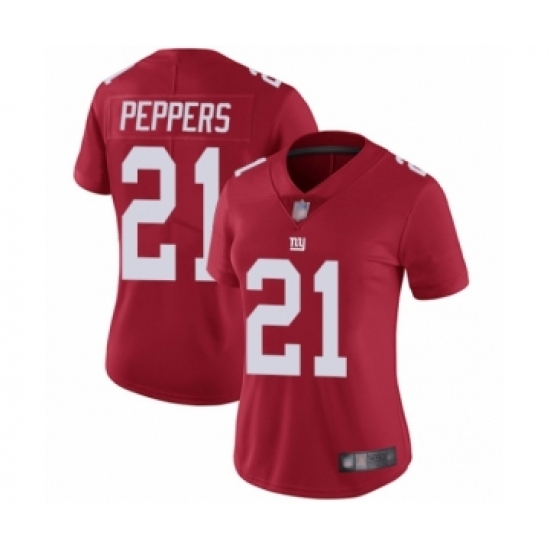 Women's New York Giants #21 Jabrill Peppers Red Alternate Vapor Untouchable Limited Player Football Jersey - Ujersey