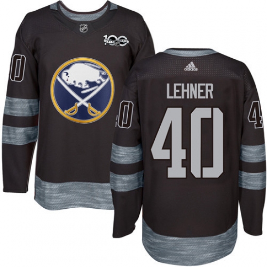 Men's Adidas Buffalo Sabres #40 Robin Lehner Authentic Black 1917-2017 100th Anniversary NHL Jersey - Ujersey