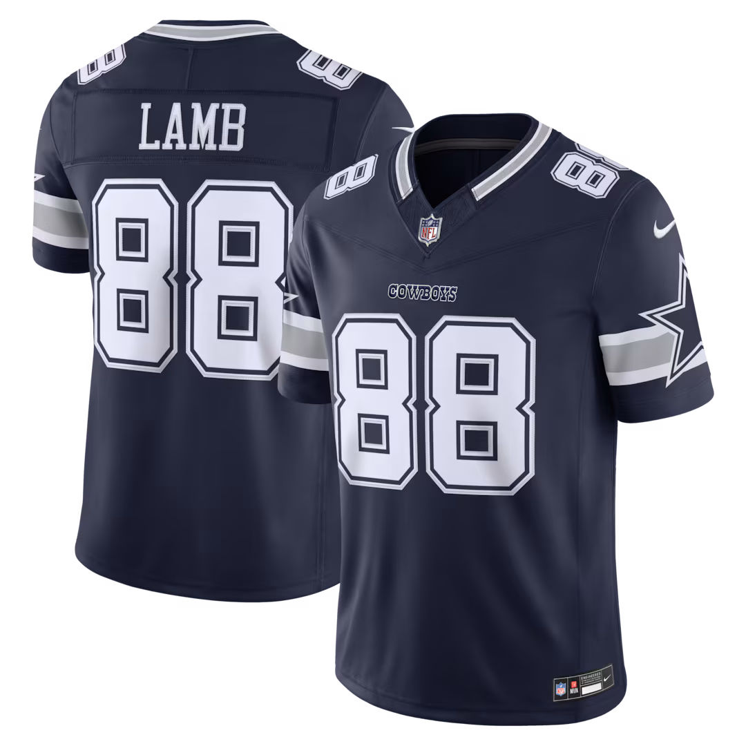 Men's Dallas Cowboys CeeDee Lamb Nike Navy Team Vapor F.U.S.E. Stitched Limited Jersey - Ujersey