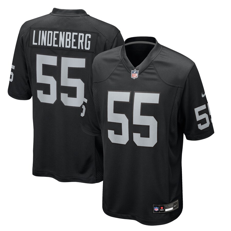 Men's Las Vegas Raiders Cody Lindenberg Nike Black Team Game Jersey