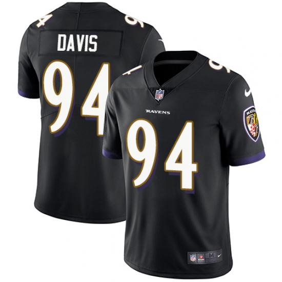 Youth Nike Baltimore Ravens #94 Carl Davis Black Alternate Vapor Untouchable Limited Player NFL Jersey - Ujersey