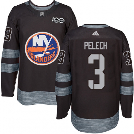 Men's Adidas New York Islanders #3 Adam Pelech Authentic Black 1917-2017 100th Anniversary NHL Jersey - Ujersey