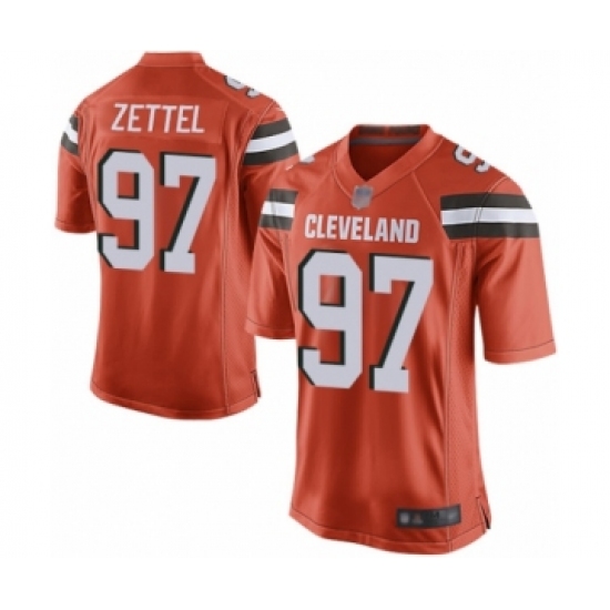 Men's Cleveland Browns #97 Anthony Zettel Game Orange Alternate Football Jersey - Ujersey