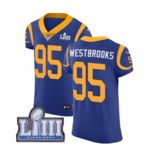 Men's Nike Los Angeles Rams #95 Ethan Westbrooks Royal Blue Alternate Vapor Untouchable Elite Player Super Bowl LIII Bound NFL Jersey - Ujersey
