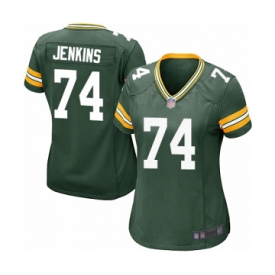 Women's Green Bay Packers #74 Elgton Jenkins Game Green Team Color Football Jersey - Ujersey