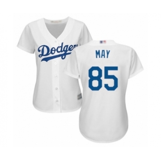 Women's Los Angeles Dodgers #85 Dustin May Authentic White Home Cool Base Baseball Player Jersey