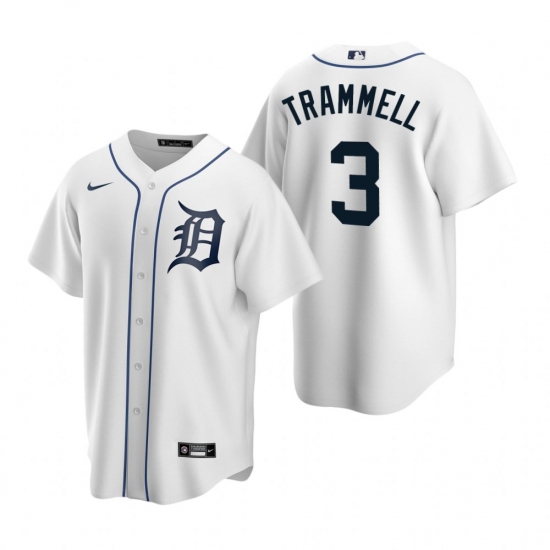 Men's Nike Detroit Tigers #3 Alan Trammell White Home Stitched Baseball Jersey - Ujersey