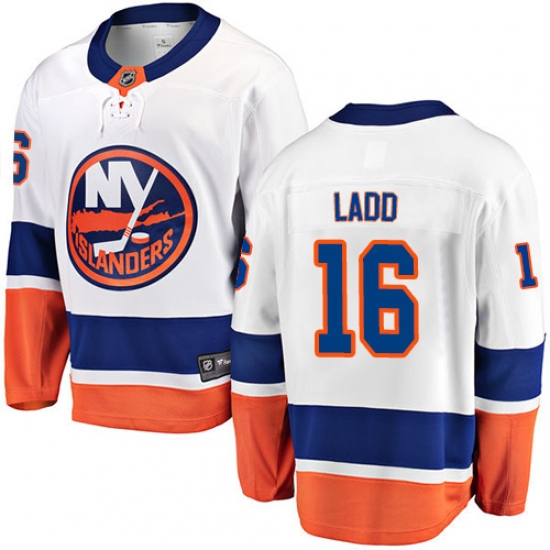 Youth New York Islanders #16 Andrew Ladd Fanatics Branded White Away Breakaway NHL Jersey - Ujersey