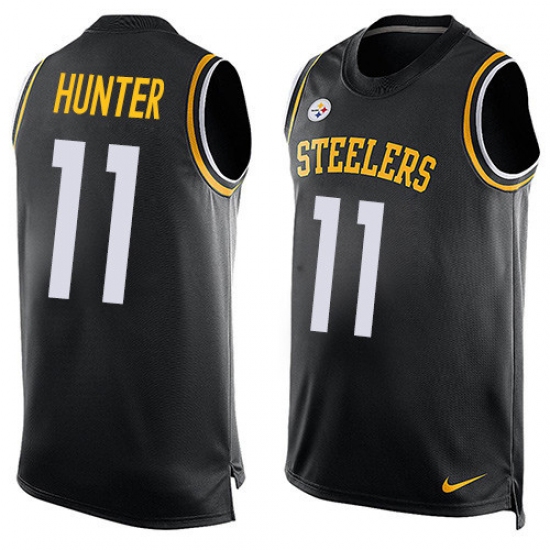 Men's Nike Pittsburgh Steelers #11 Justin Hunter Limited Black Player Name & Number Tank Top NFL Jersey - Ujersey