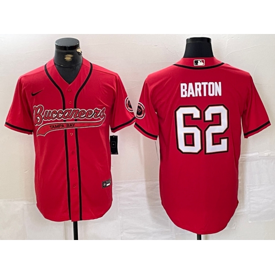 Men's Tampa Bay Buccaneers #62 Graham Barton Red Cool Base Stitched Baseball Jersey - Ujersey