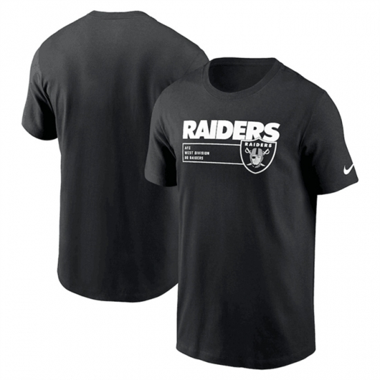 Men's Las Vegas Raiders Black Division Essential T Shirt - Ujersey