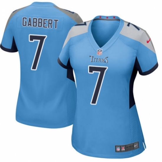 Women's Nike Tennessee Titans #7 Blaine Gabbert Game Light Blue Alternate NFL Jersey - Ujersey
