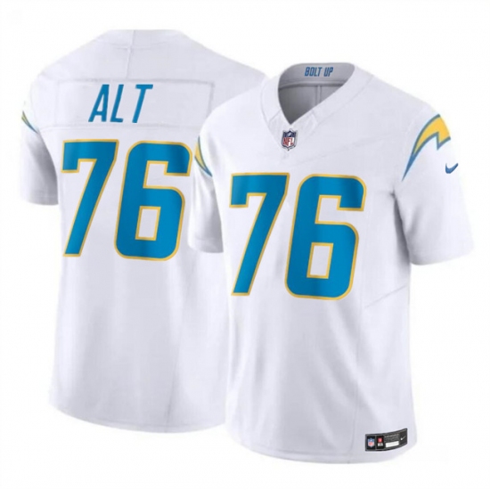Men's Los Angeles Chargers #76 Joe Alt White 2024 Draft F.U.S.E. Vapor Limited Football Stitched Jersey - Ujersey