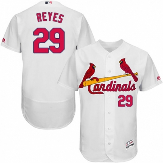 Men's Majestic St. Louis Cardinals #29 lex Reyes White Home Flex Base Authentic Collection MLB Jersey