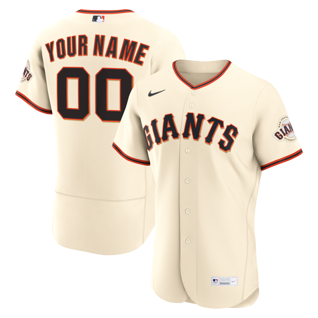 Men's San Francisco Giants Nike Cream Home Authentic Custom Jersey - Ujersey Shop