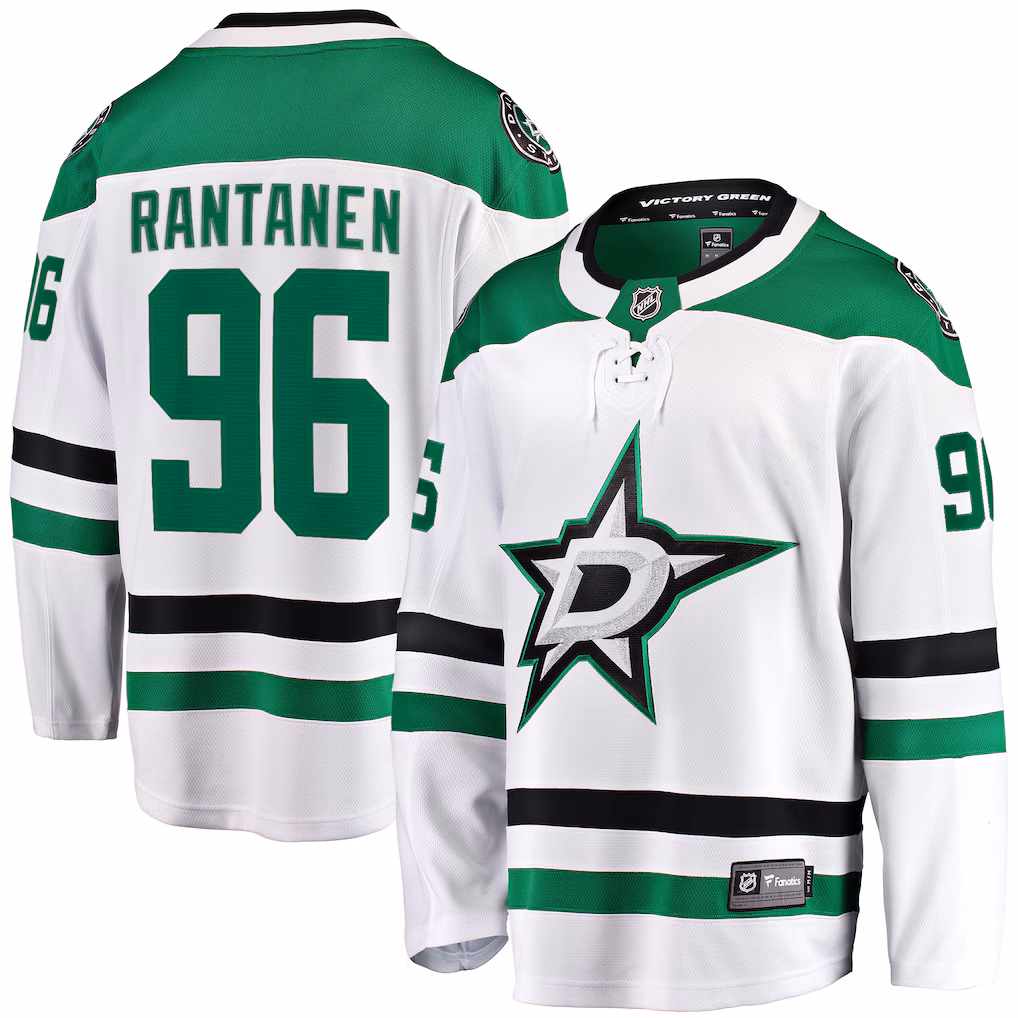 Men's Dallas Stars Mikko Rantanen Fanatics White Away Breakaway Jersey - ujerseystore