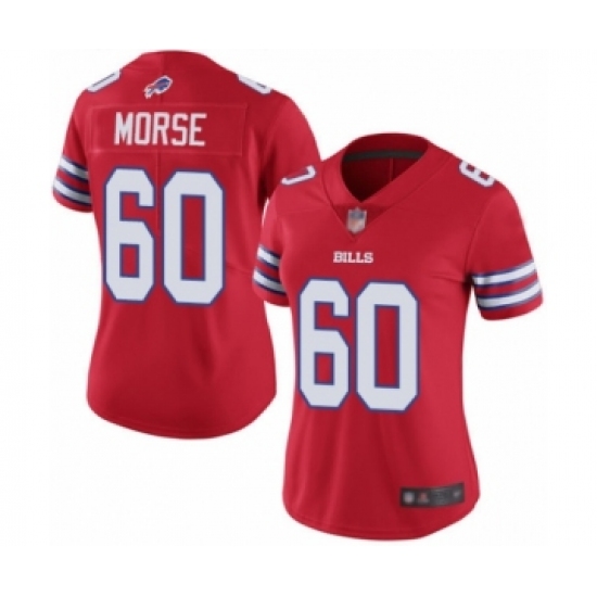 Women's Buffalo Bills #60 Mitch Morse Limited Red Rush Vapor Untouchable Football Jersey - Ujersey