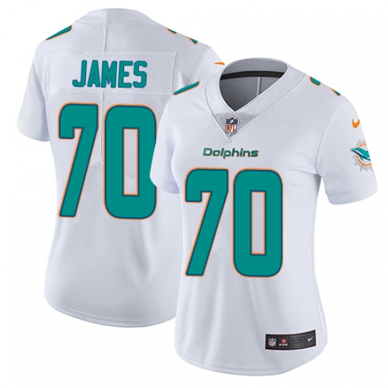 Women's Nike Miami Dolphins #70 Ja'Wuan James White Vapor Untouchable Limited Player NFL Jersey - Ujersey