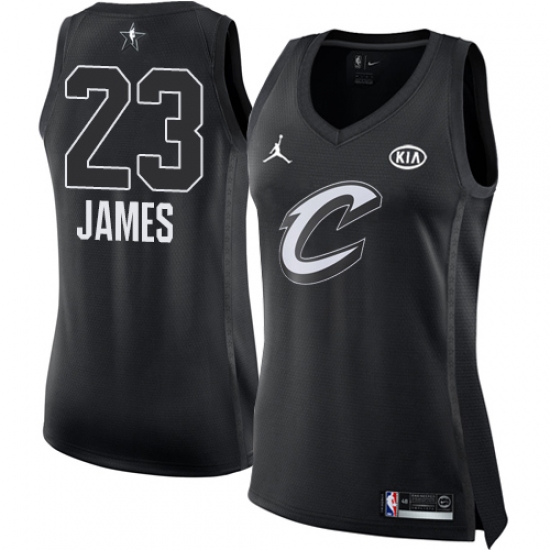 Women's Nike Jordan Cleveland Cavaliers #23 LeBron James Swingman Black 2018 All-Star Game NBA Jersey - Ujersey