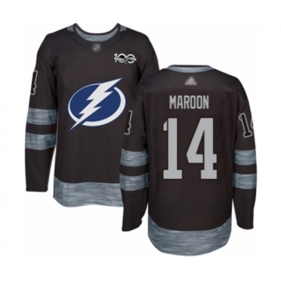 Men's Tampa Bay Lightning #14 Patrick Maroon Authentic Black 1917-2017 100th Anniversary Hockey Jersey