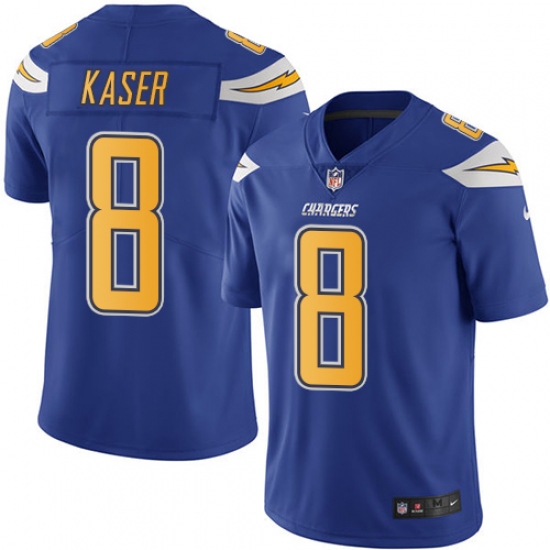 Men's Nike Los Angeles Chargers #8 Drew Kaser Limited Electric Blue Rush Vapor Untouchable NFL Jersey - Ujersey