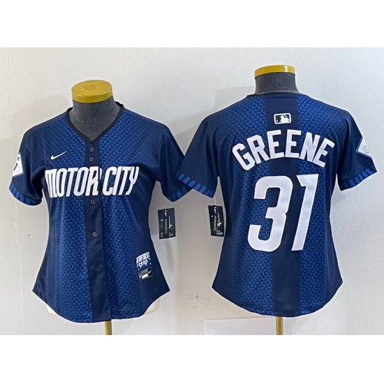 Women's Detroit Tigers #31 Riley Greene 2024 Navy City Connect Cool Base Limited Stitched Jersey - Ujersey