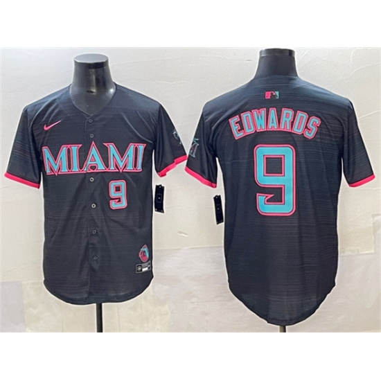 Men's Miami Marlins #9 Xavier Edwards Black 2025 City Connect Limited Stitched Jersey - Ujersey